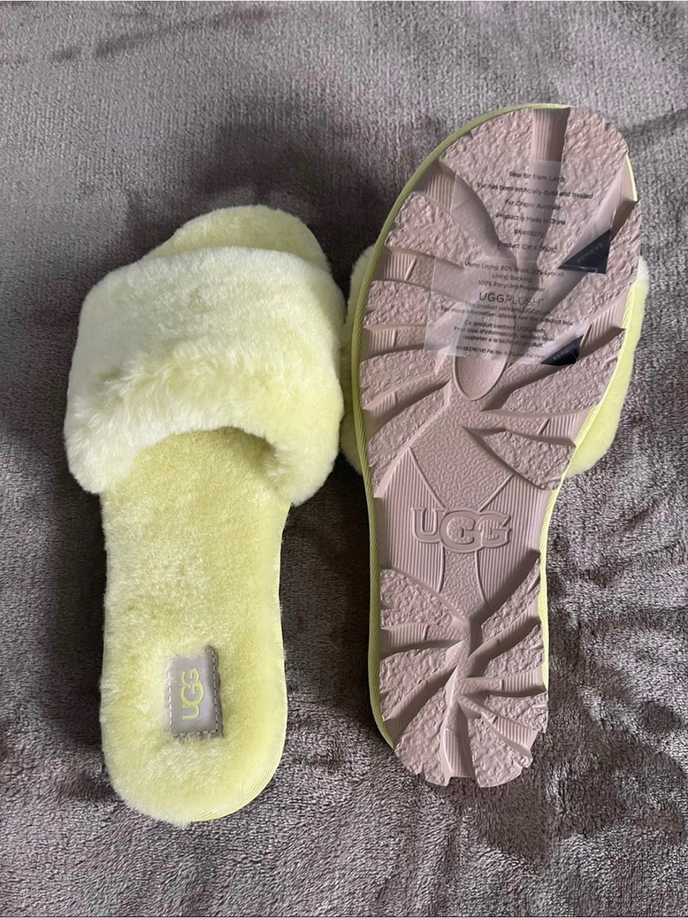 UGG Women's Lemon Sheepskin Slide Slippers - Picture 4 of 5